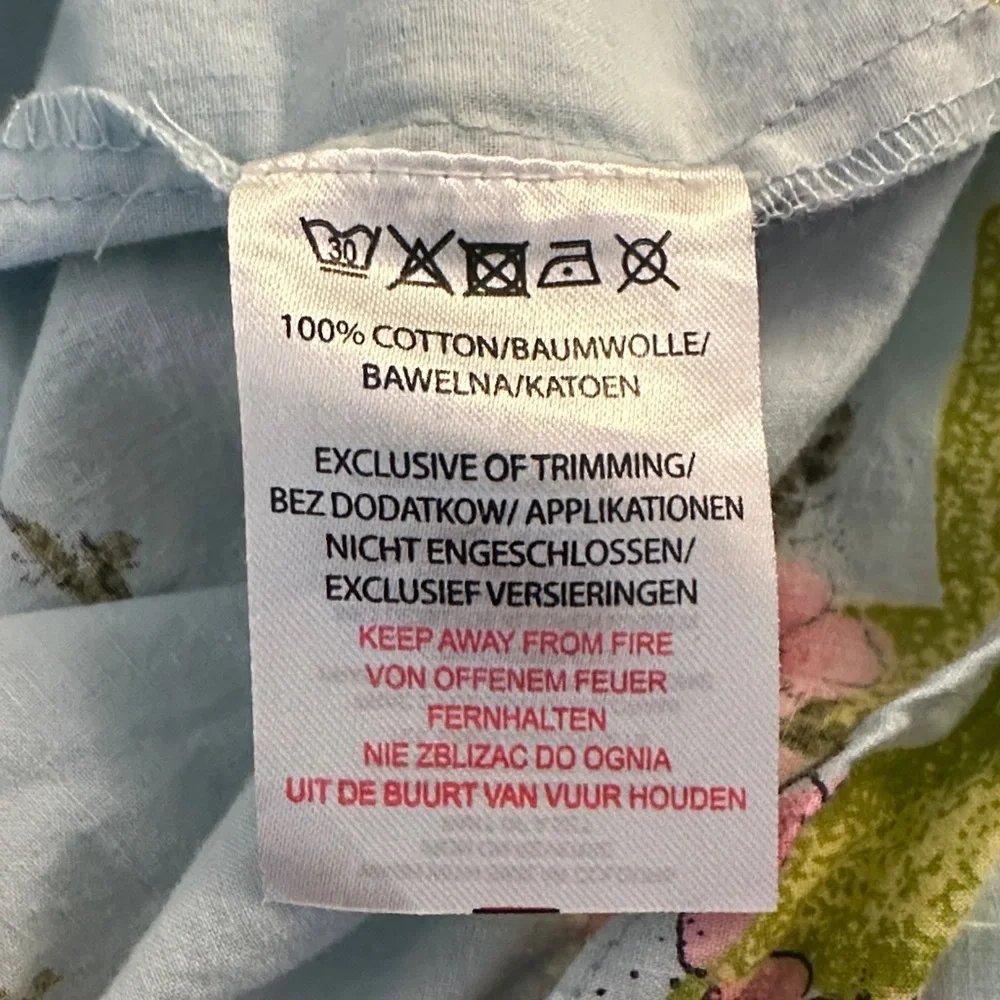 Their Nibs Floral Starfish Nautical 100% Cotton Button Down Pajama‎ Top Size L